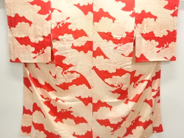 JAPANESE KIMONO / ANTIQUE HITOE JUBAN / SILK / KINSHA / KIKU